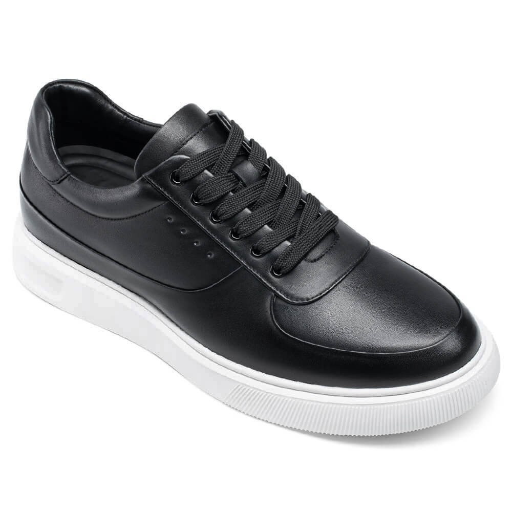 STRIDE Height Elevator Shoes - Height Increasing Shoes For Men - Black Casual Sneakers 6 CM / 2.36 Inches