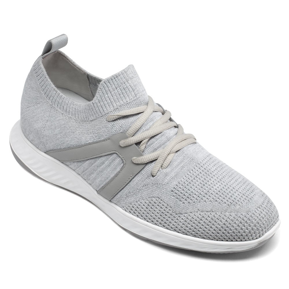 STRIDE Height Increase Sneakers - Mens High Lift Shoes - Breathable Knit Fabric Outdoor Men Sports Shoes 7 CM / 2.76 Inches