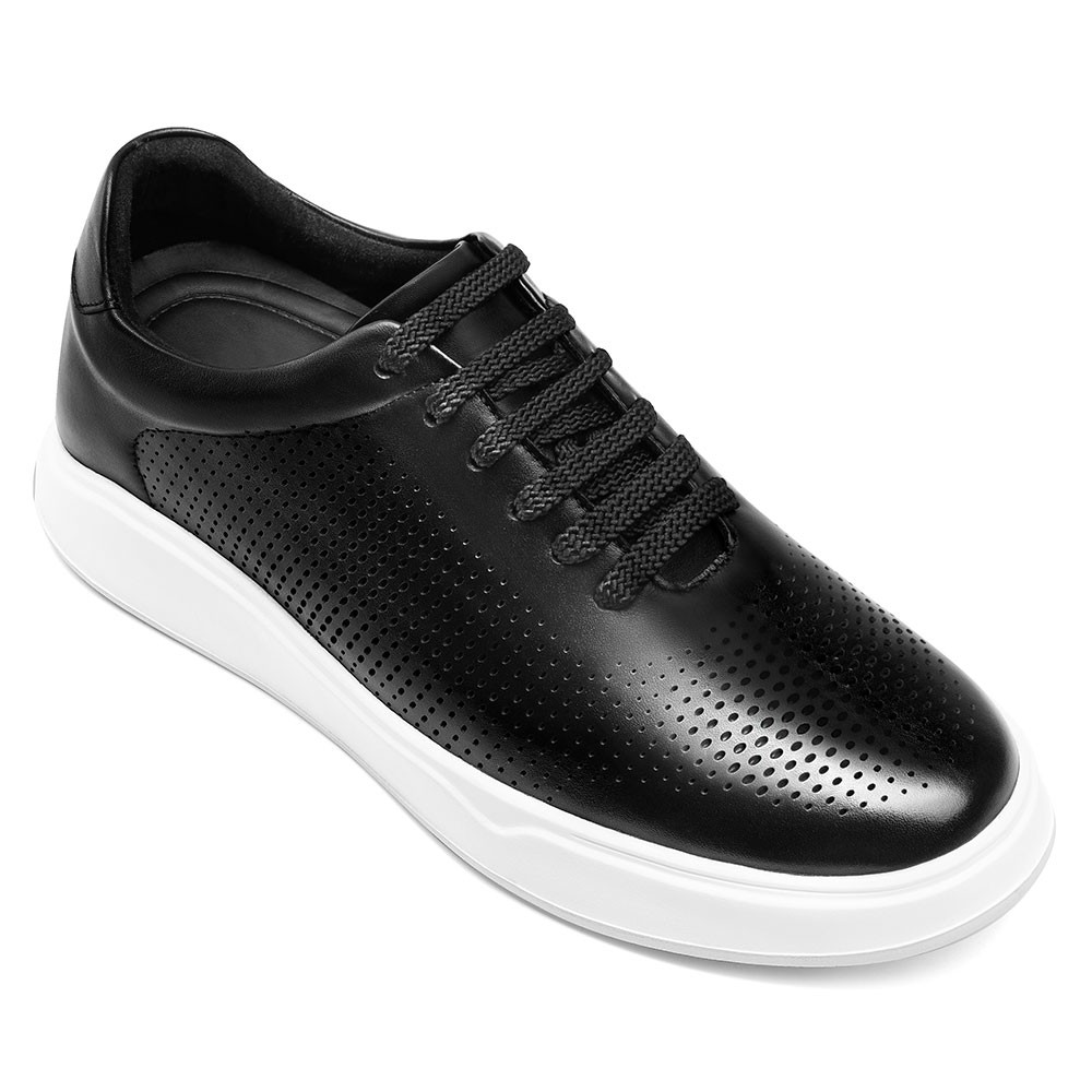 STRIDE Height Enhancing Shoes - Breathable Black Hidden Increasing Sneakers 7CM / 2.76 Inches