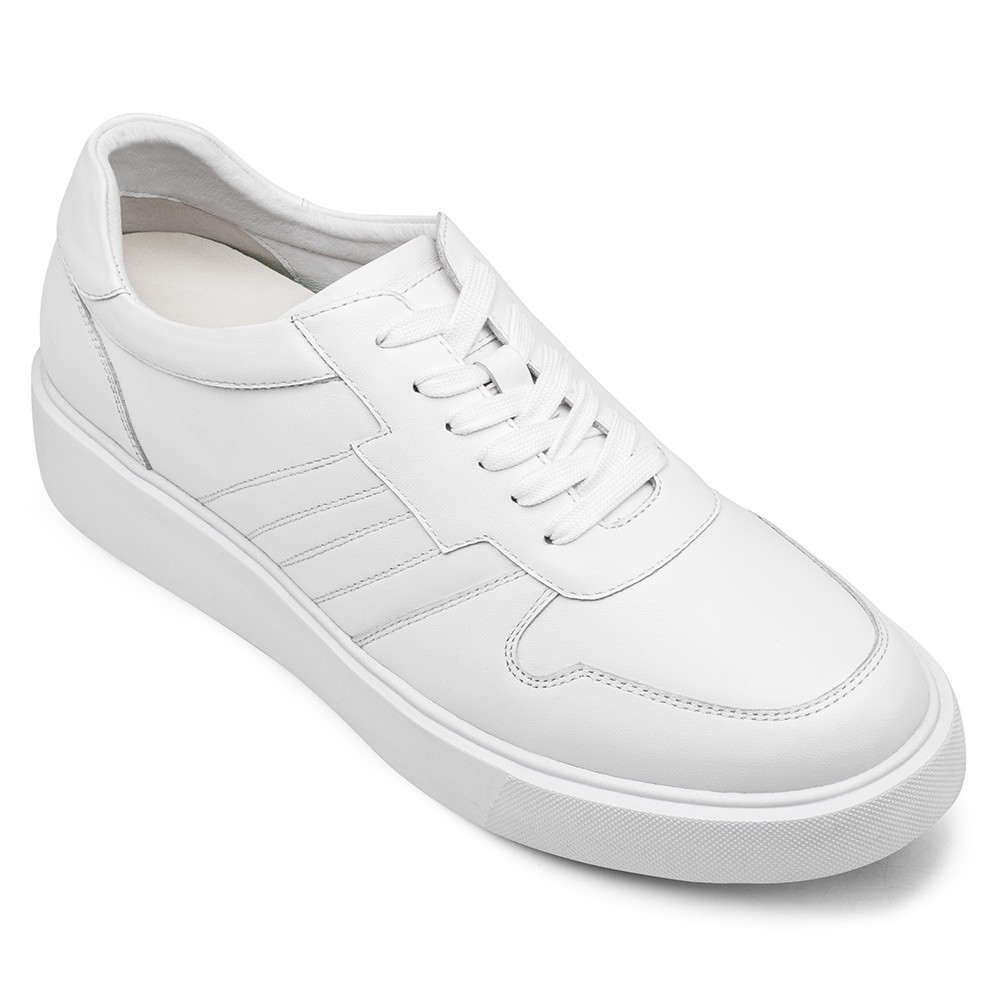 STRIDE Elevator Sneakers - High Increase Shoes - Casual Men White Sneakers 7 CM / 2.76 Inches