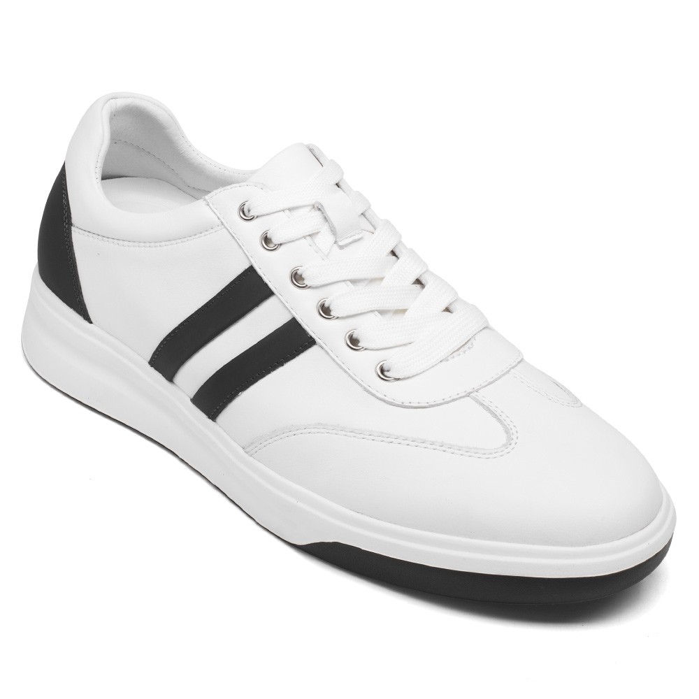 STRIDE Elevator Sneakers - Height Enhancing Shoes - Casual Men White Sneakers 7CM / 2.76 Inches