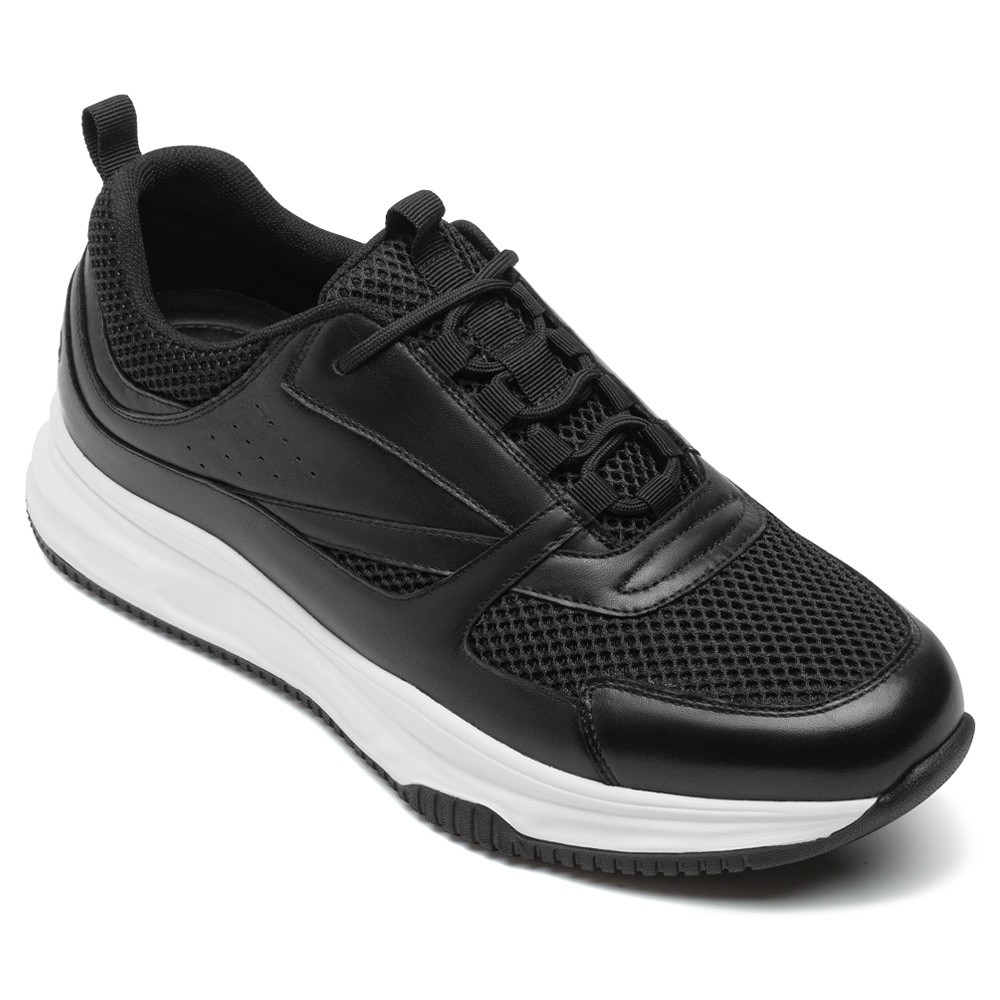 STRIDE Height Increase Sports Shoes - Breathable Men Black Sneakers That Make You Taller 7CM / 2.76 Inches
