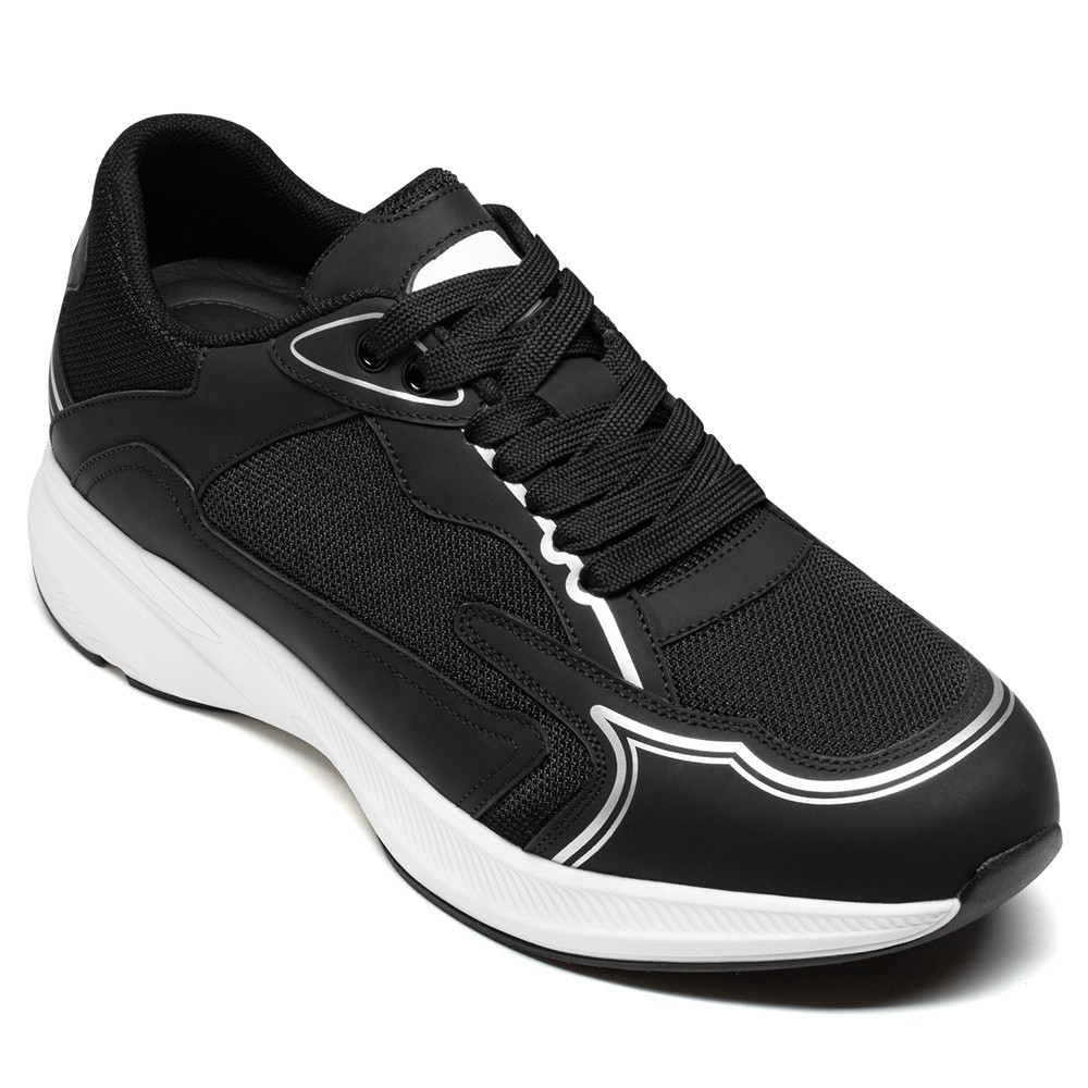 STRIDE Height Increase Sneakers - Breathable Men Black Sneakers That Make You Taller 7CM / 2.76 Inches