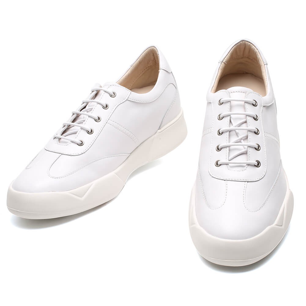 STRIDE Height Increasing Shoes For Men - Shoes That Increase Your Height - Men White Casual Sneakers 7 CM / 2.76 Inches