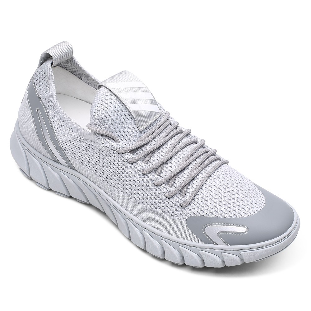 STRIDE Men Elevator Shoes Sneakers - Gray Height Increasing Sneakers - Shoes That Make You Taller 6 CM / 2.36 Inches