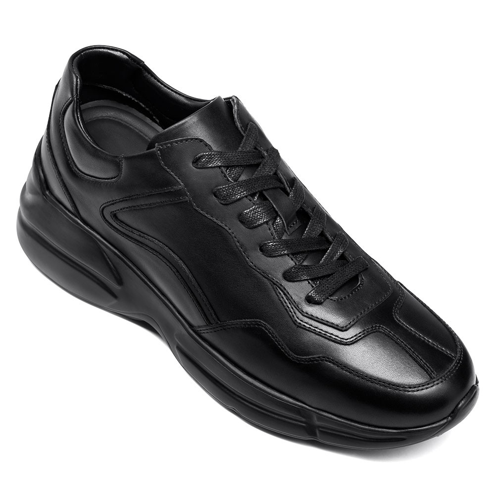 STRIDE Height Increasing Sneakers - Taller Shoes For Men - Black High Heel Sneakers 8CM / 3.15 Inches Taller
