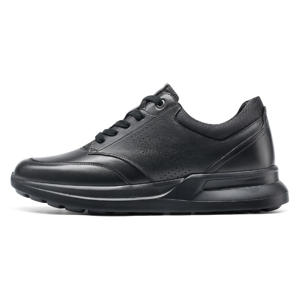 STRIDE Hidden High Heel Shoes - Sneakers To Increase Height - Black Casual Sneakers For Men 7 CM / 2.76 Inches