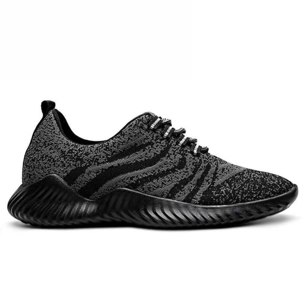 STRIDE Height Increasing Trainers Knit Elevator Sports Shoes Lightweight Men Taller Shoes Gray / Knit 6CM / 2.36 Inches