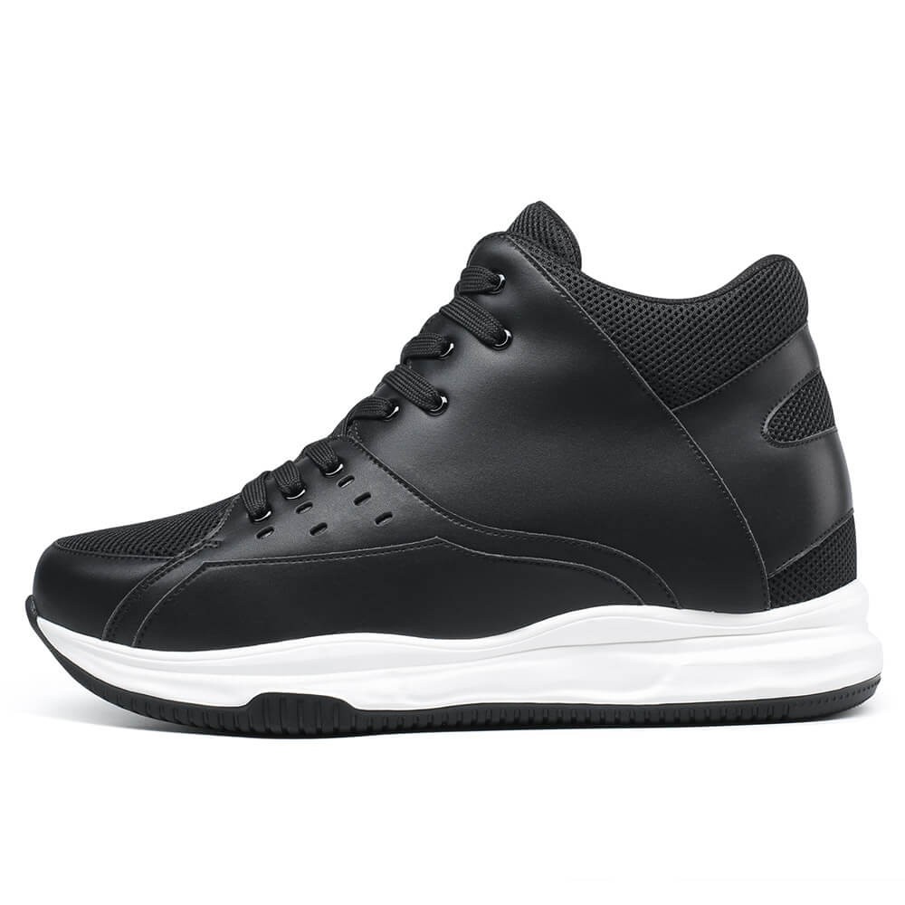 STRIDE Height Increasing Basketball Shoe Black High-Top Sneakers That Make You Taller 9.5 CM / 3.74 Inches