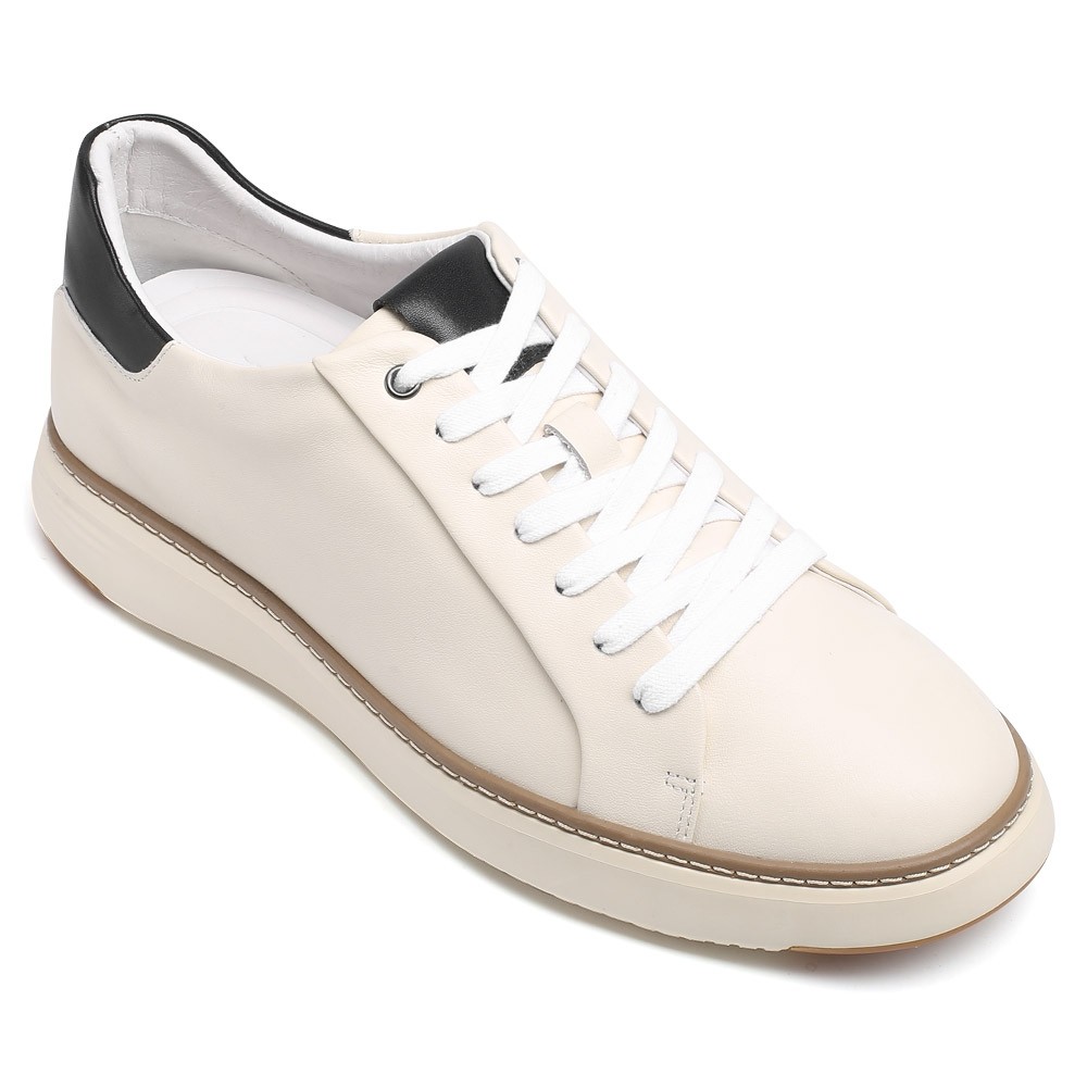 STRIDE Height Increasing Sneakers - Shoe Lifts To Increase Height - Beige Men's Casual Sneakers 6CM / 2.36 Inches