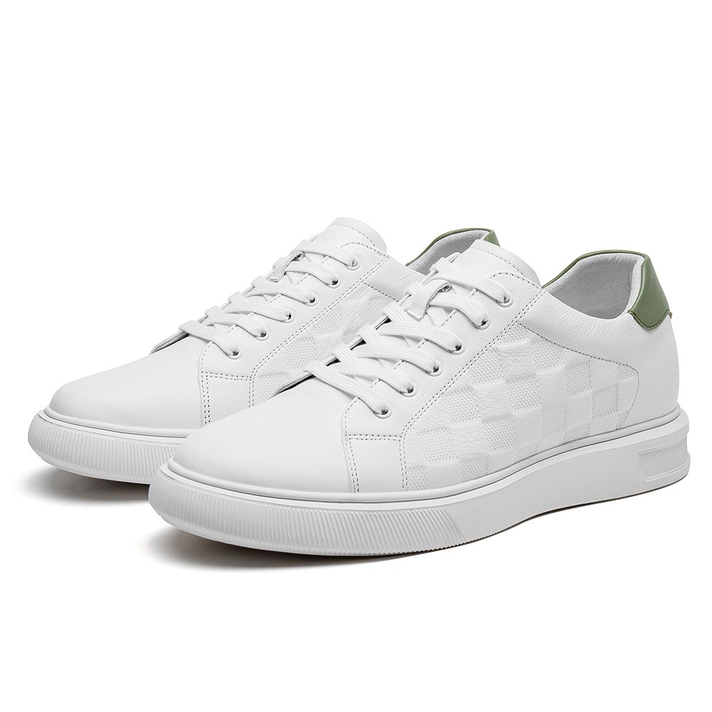 [SME000137] STRIDE Height Increasing Sneakers - Shoes To Increase Height Men - White Casual Sneakers 7cm / 2.76 Inches (37)
