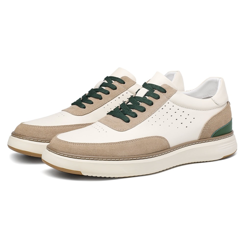 STRIDE Elevator Sports Shoes - Sneakers Increase Height - Beige Men's Casual Sneakers 6CM / 2.36 Inches (37)
