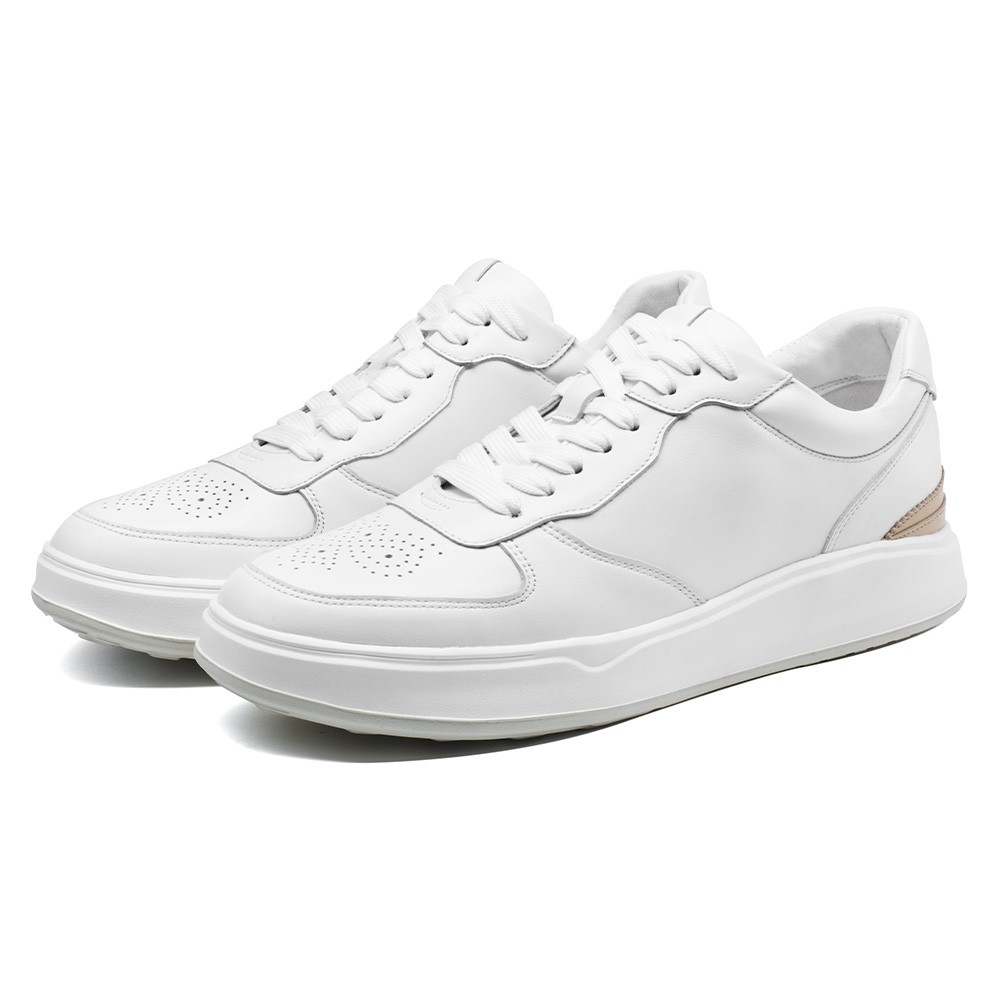 STRIDE Elevator Sports Shoes - Shoes To Increase Men's Height - Men's Elevator White Sneakers 6CM / 2.36 Inches (37)