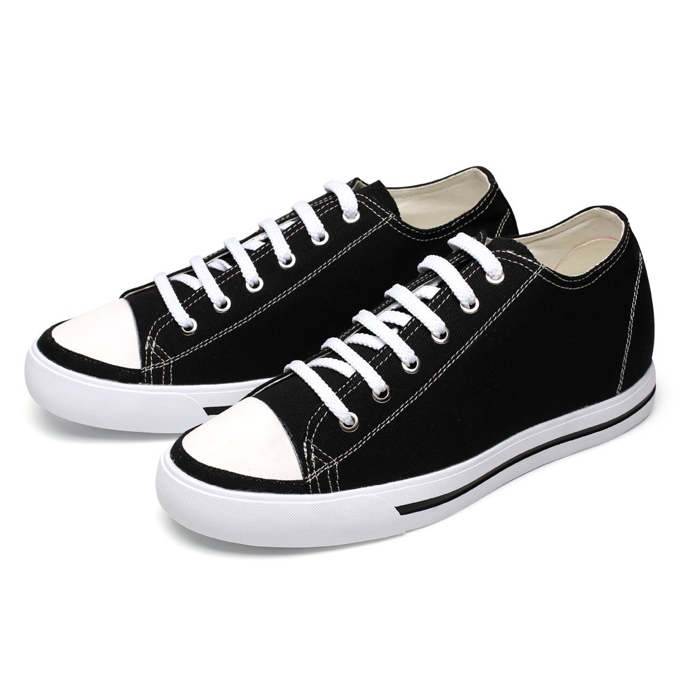 STRIDEClassic Height Increasing Shoes Mens Tall Shoes Board Canvas Athletic Sports Solid Shoes 6CM / 2.36 Inches (37)