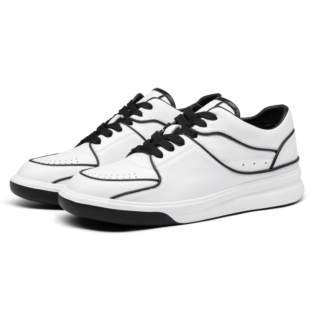 STRIDE Taller Sneakers - Mens Sneakers That Make You Taller - Men's Casual White Sneakers 6CM / 2.36 Inches (37)