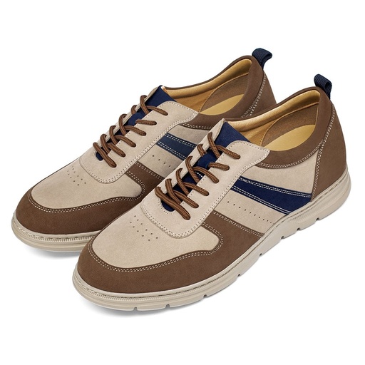 STRIDE Elevator Sneakers - Shoes That Add Height For Guys - Brown Men's Outdoor Sneakers 6 CM / 2.36 Inches (37)