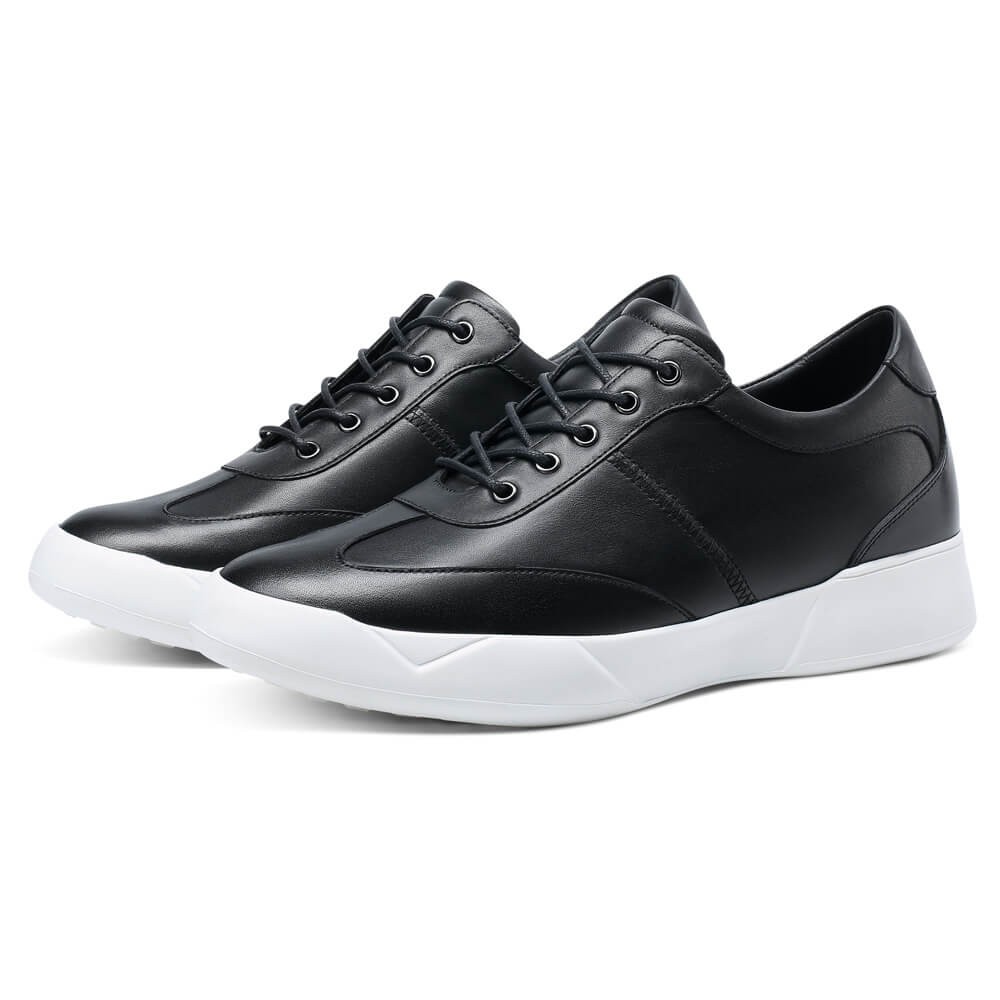 STRIDE Height Increasing Shoes For Men - Shoes That Increase Your Height - Men Black Casual Sneakers 7 CM / 2.76 Inches (37)