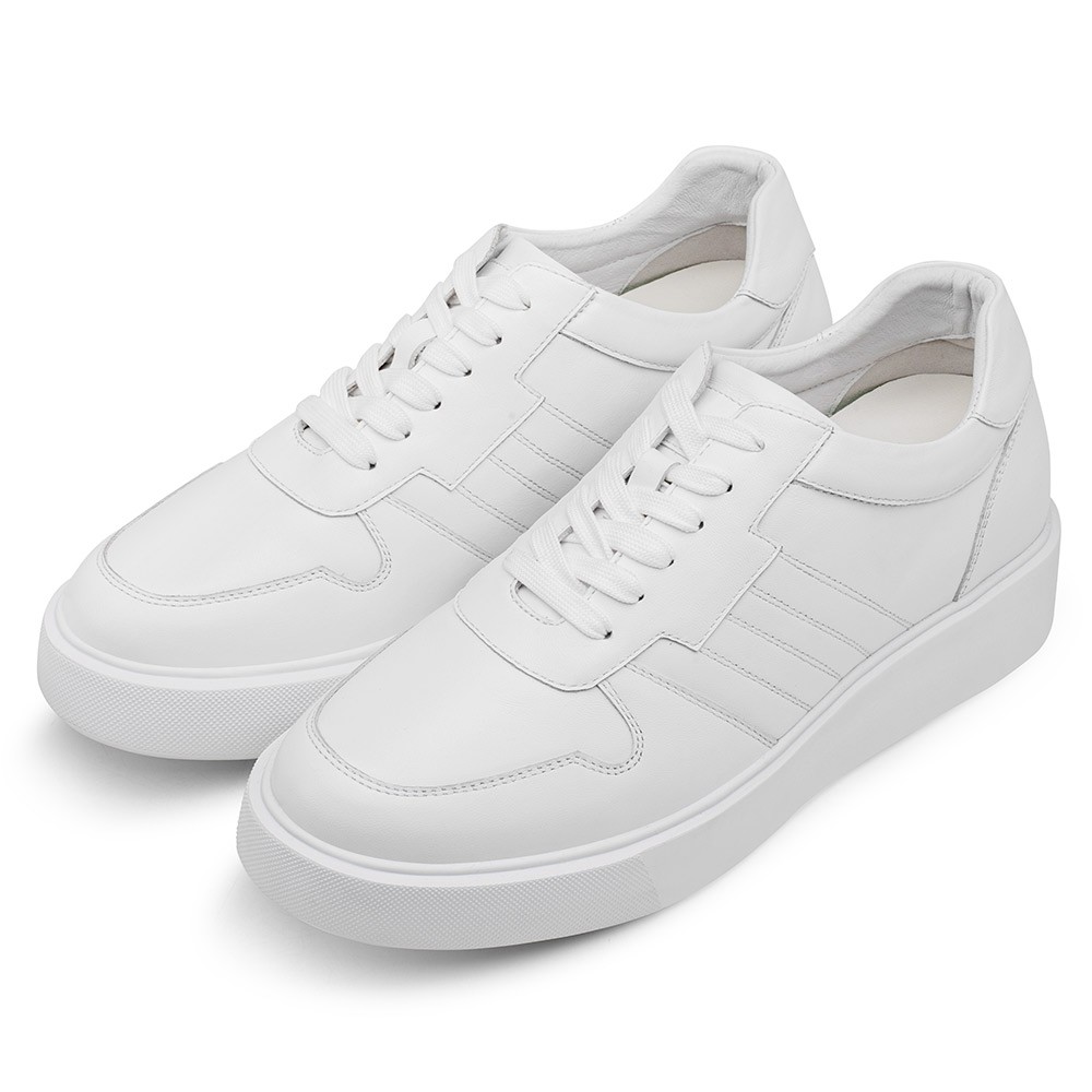 STRIDE Elevator Sneakers - High Increase Shoes - Casual Men White Sneakers 7 CM / 2.76 Inches (37)