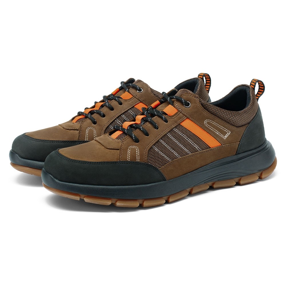 STRIDE Taller Sneakers - Walking Sneakers That Make You Taller - Outdoor Brown Hiking Shoes For Men 7 CM / 2.76 Inches (37)
