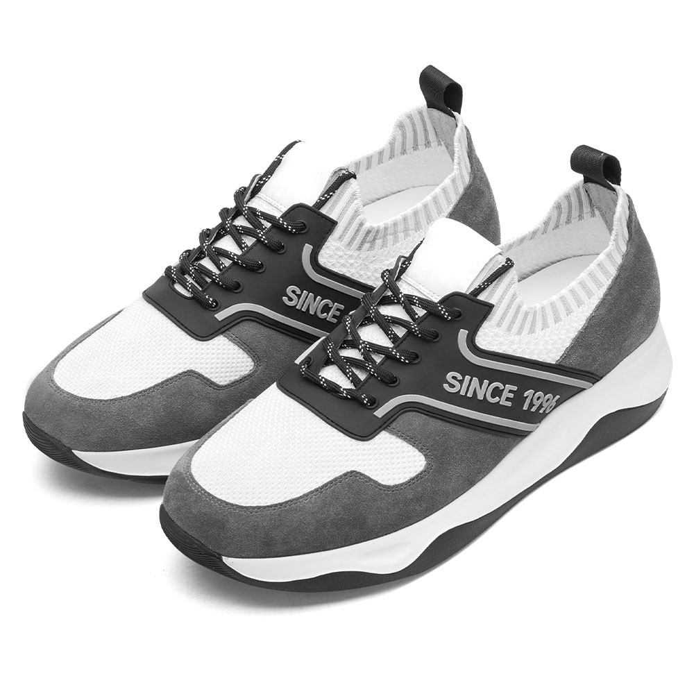 STRIDE Men Elevator Sneakers - Raised Shoes For Men - Knitted Sneakers That Make You Taller 8 CM / 3.15 Inches (37)