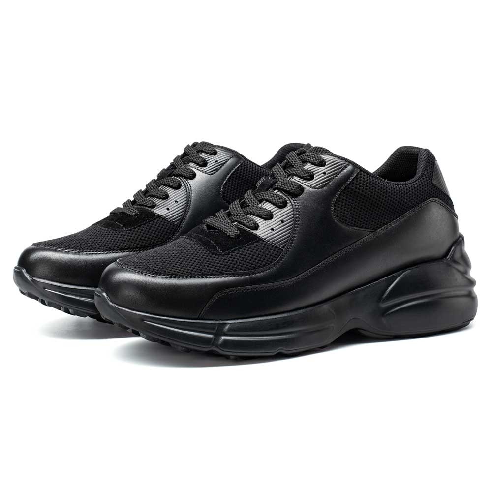 STRIDE Elevator Sneakers - Shoes For Height Increase - Black Breathable Sneakers For Men 8CM / 3.15 Inches (37)
