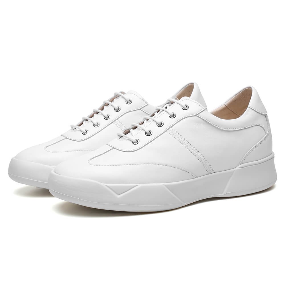 STRIDE Height Increasing Shoes For Men - Shoes That Increase Your Height - Men White Casual Sneakers 7 CM / 2.76 Inches (37)