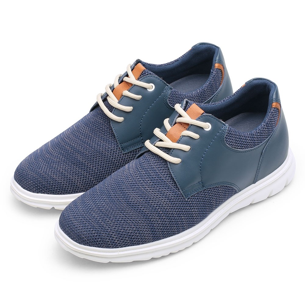 STRIDE Men Elevator Shoes Navy Mesh Casual Shoes For Short Men That Make You 7CM / 2.76 Inches Taller (37)