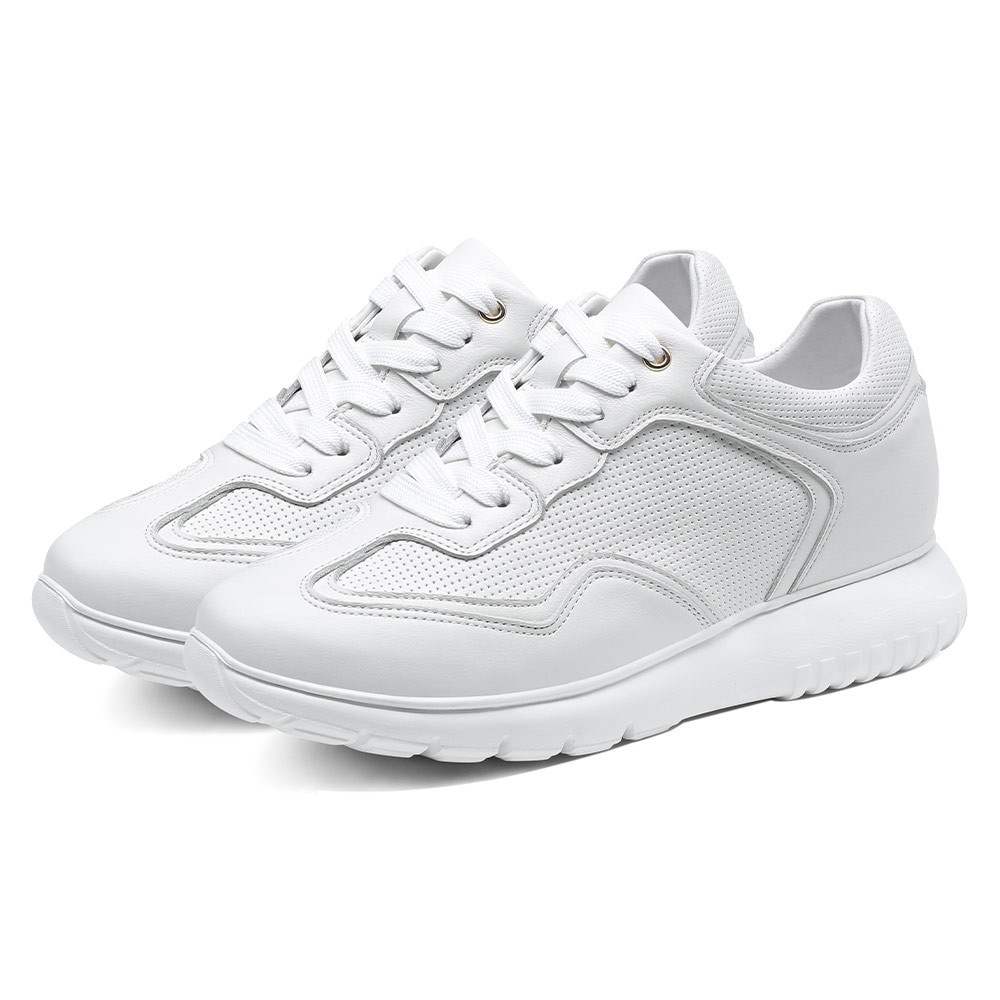 STRIDE Elevator Shoes For Women - Height Increasing Shoes For Ladies - Women Casual White Sneakers 7CM / 2.76 Inches (34)