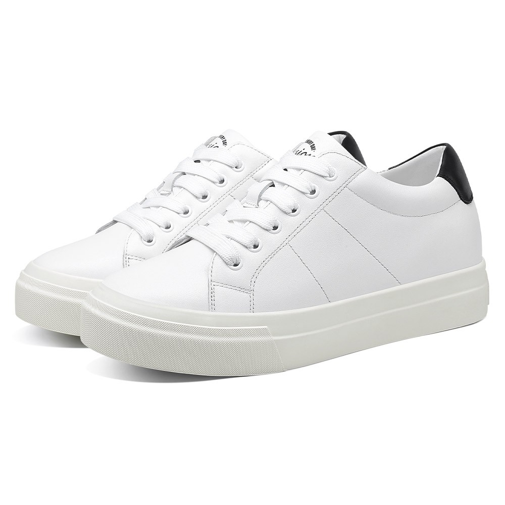 STRIDE Elevator Shoes For Women - Women Platform Shoes - Casual White Sneakers For Women 6CM / 2.36 Inches (34)
